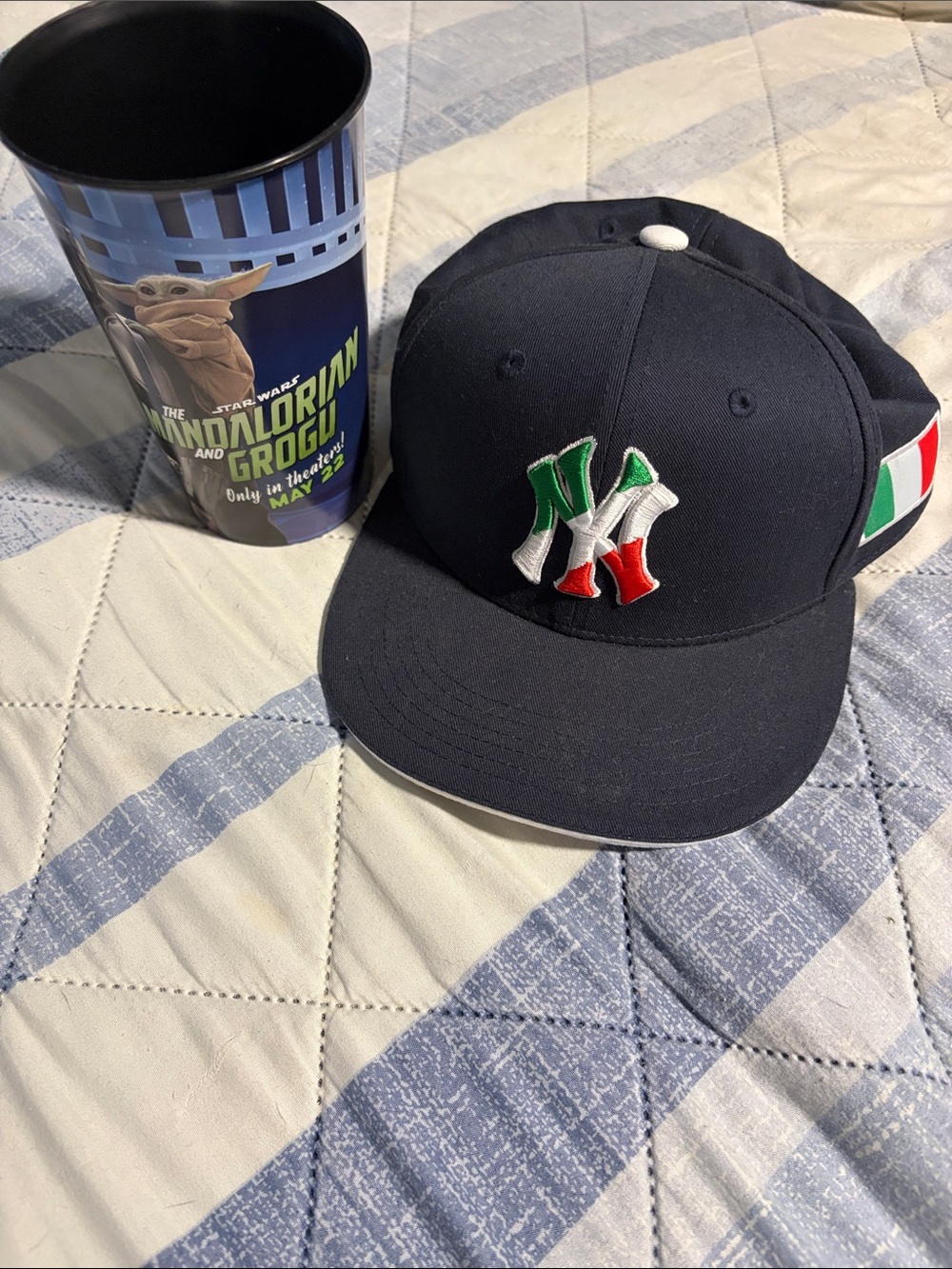 Men's Navy Baseball Cap with Tricolor Embroidered Logo